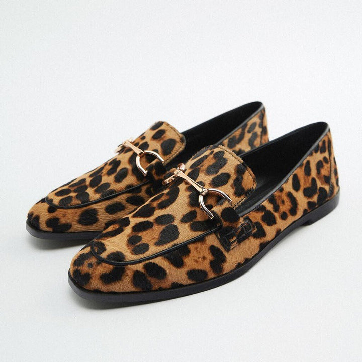 Adrianna | Bold Leopard-Print Loafers
