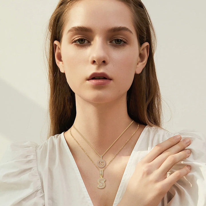 Personalized Moissanite Initial Pendant Necklace