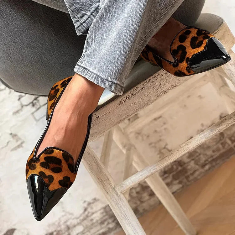 Avera | Leopard-Print Charm Loafers