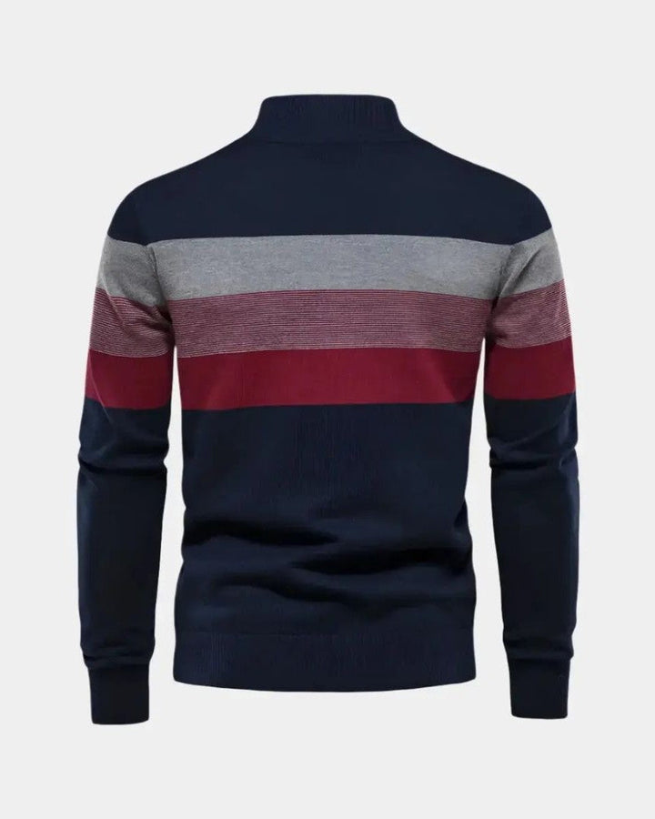 Oliver | Colour-Block Funnel-Neck Jumper