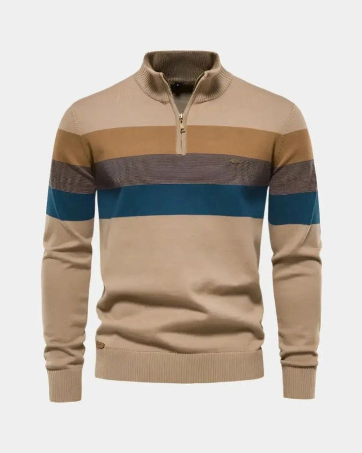 Oliver | Colour-Block Funnel-Neck Jumper