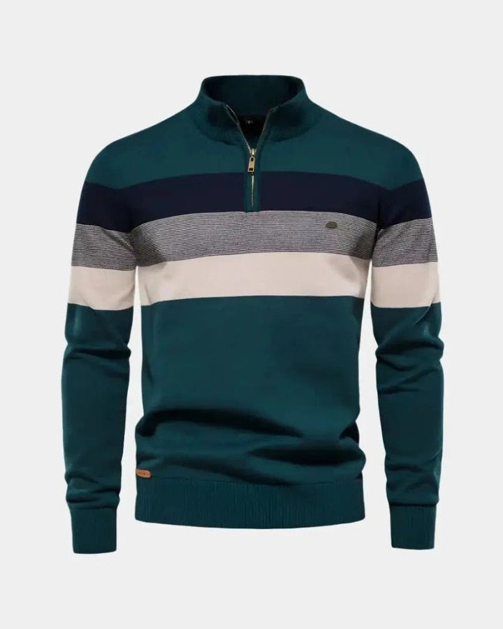 Oliver | Colour-Block Funnel-Neck Jumper