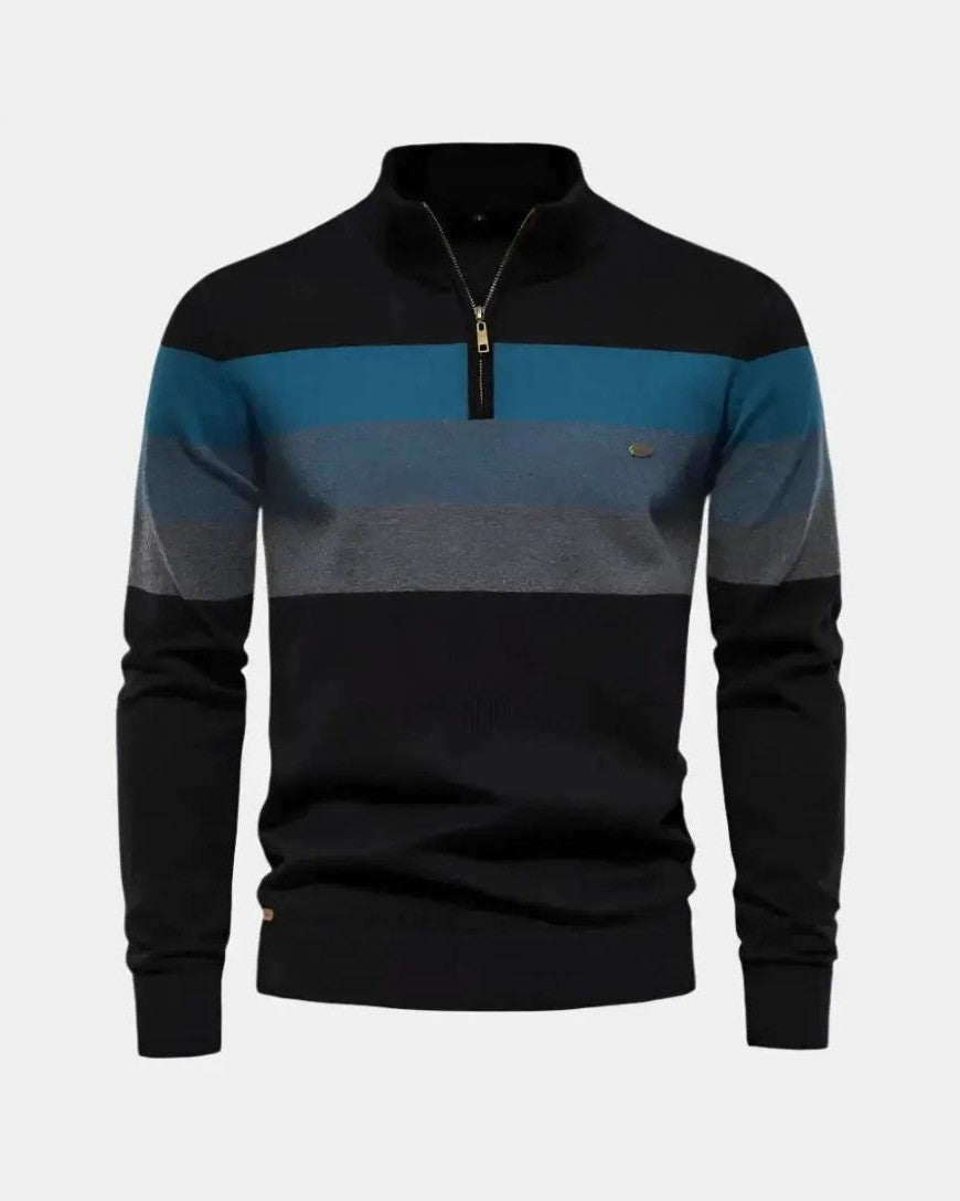 Oliver | Colour-Block Funnel-Neck Jumper
