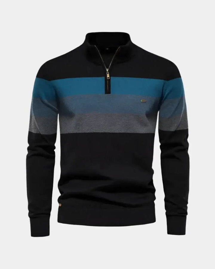 Oliver | Colour-Block Funnel-Neck Jumper