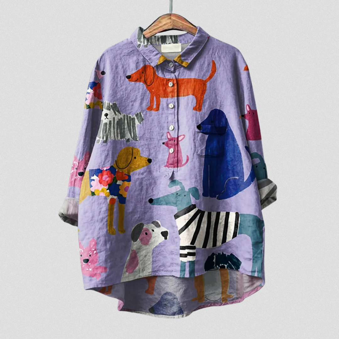 Rose | Relaxed Fit T-Shirt Featuring Dog Design