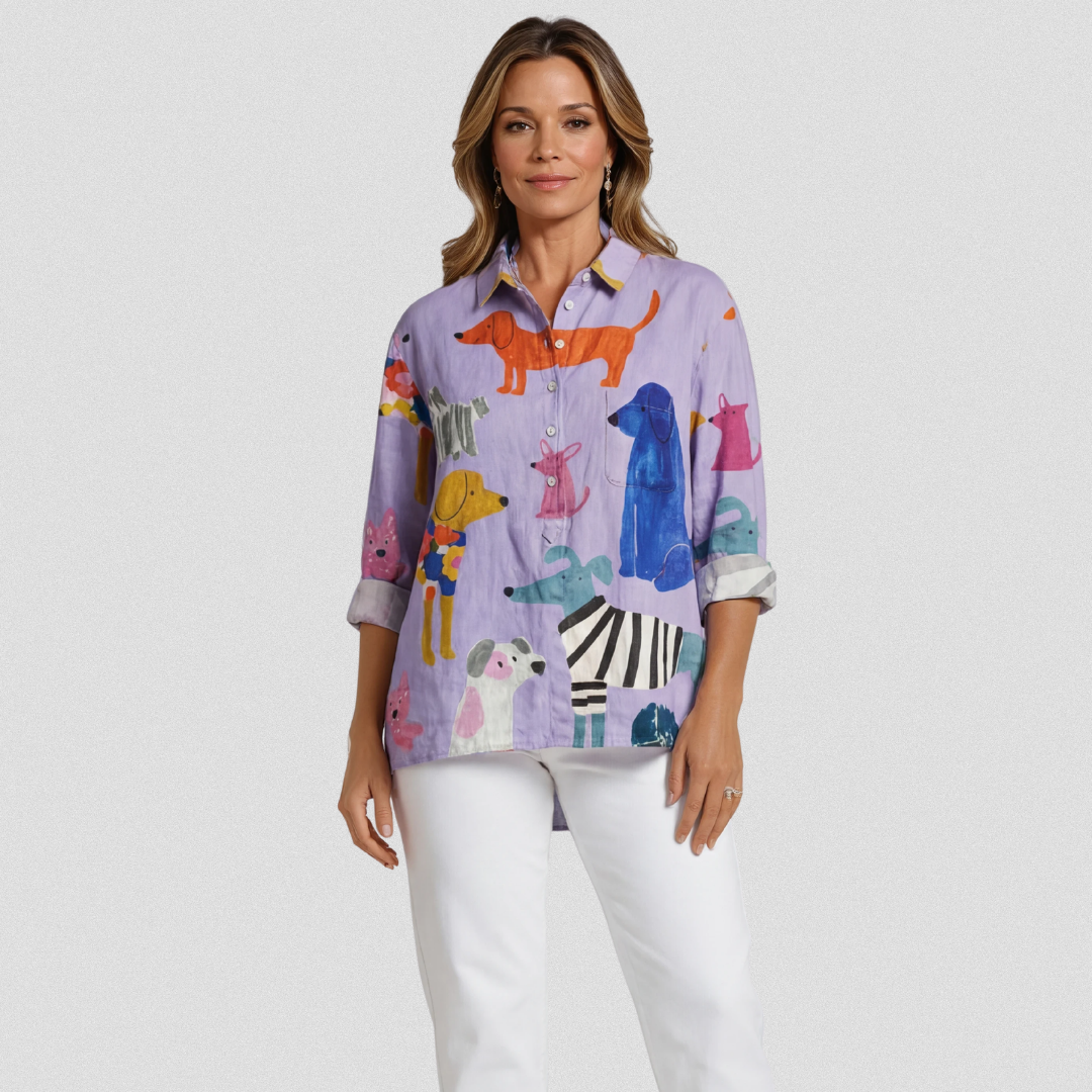 Rose | Relaxed Fit T-Shirt Featuring Dog Design