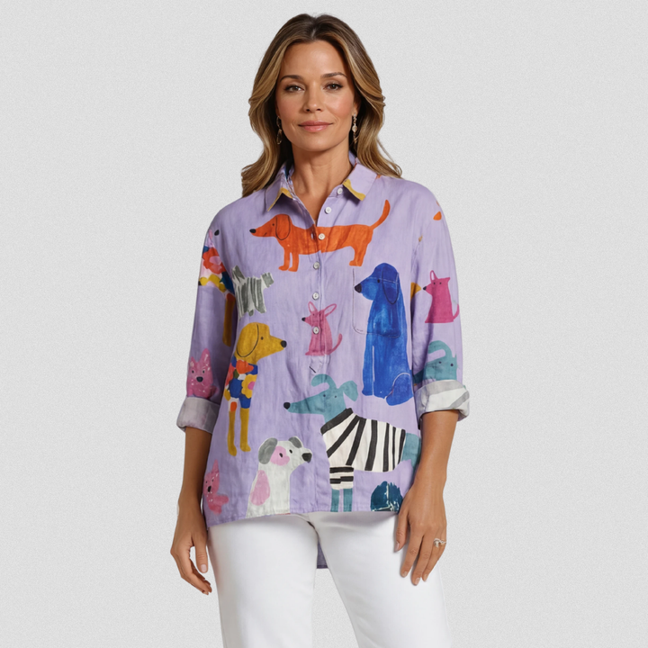 Rose | Relaxed Fit T-Shirt Featuring Dog Design