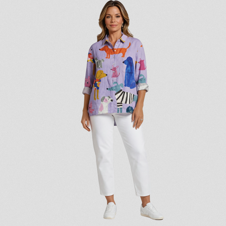 Rose | Relaxed Fit T-Shirt Featuring Dog Design