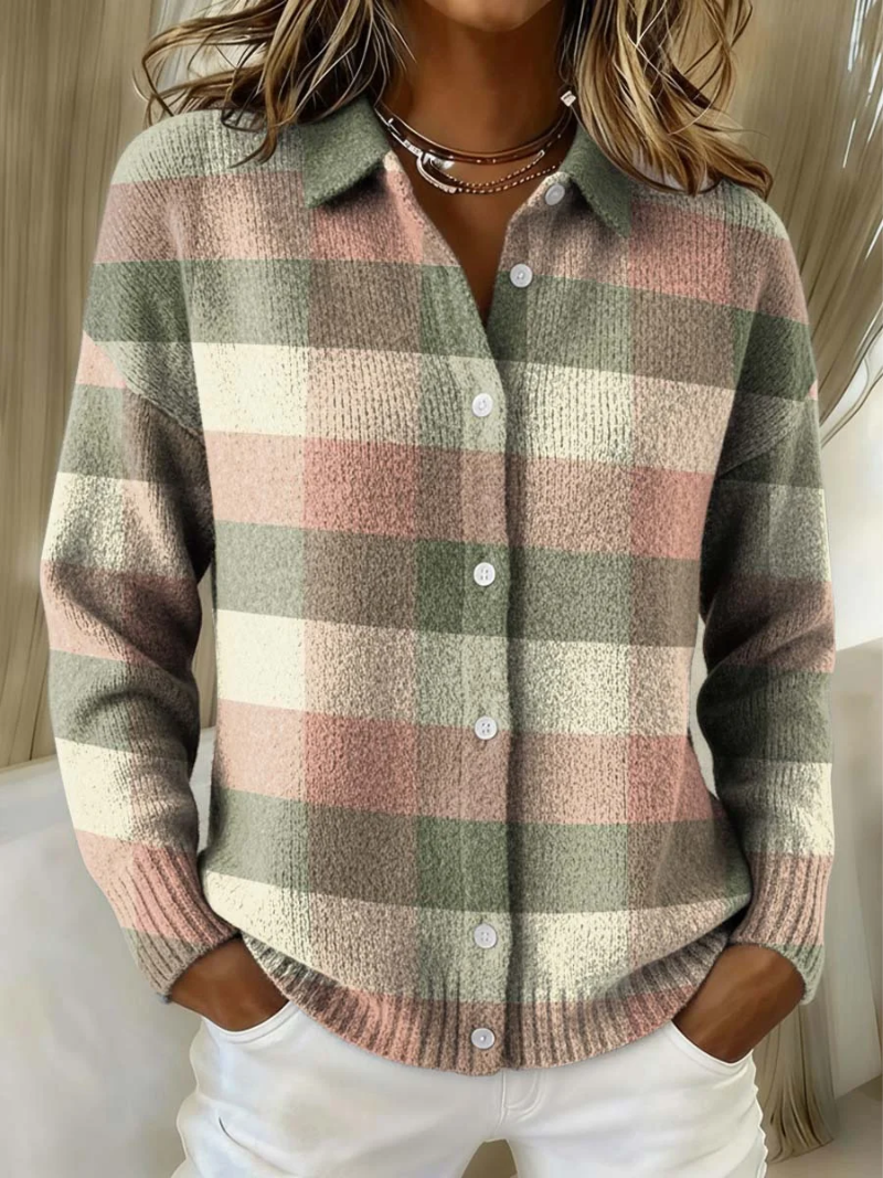 Grace | Soft Pastel Check Cardigan