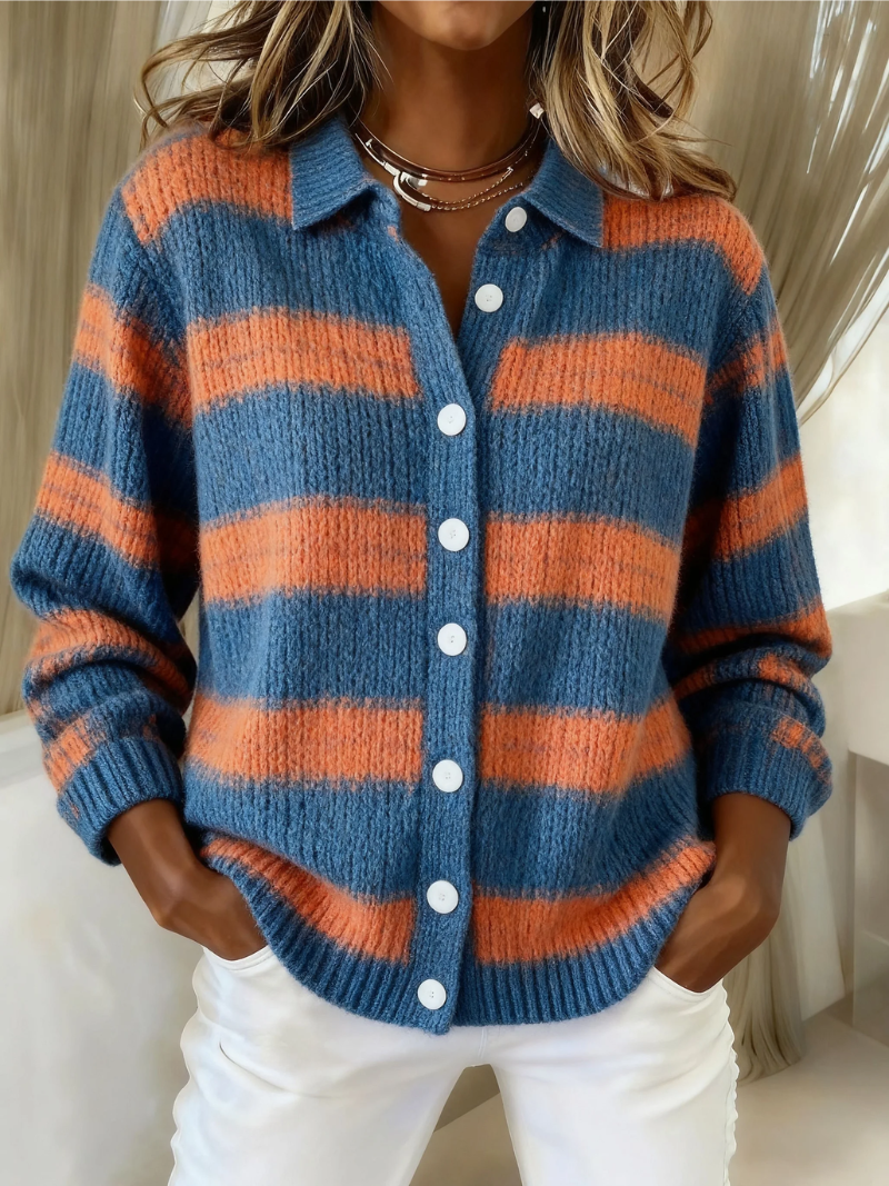 Livia | Striped Knit Cardigan