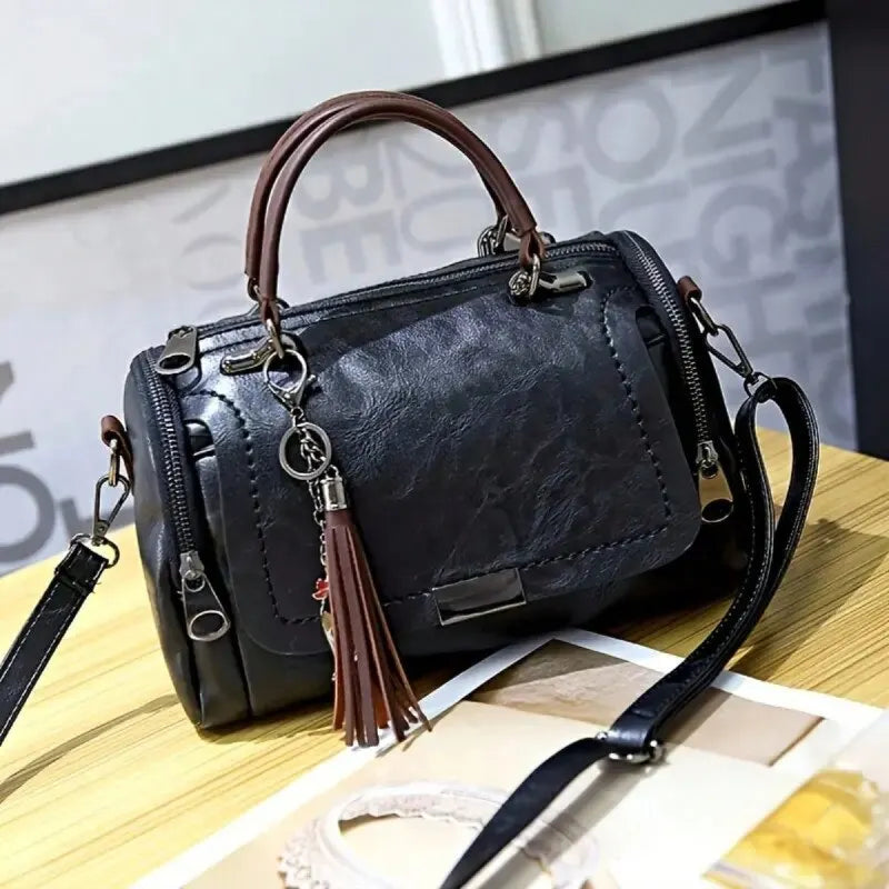 Structured Leather Bag in Rose