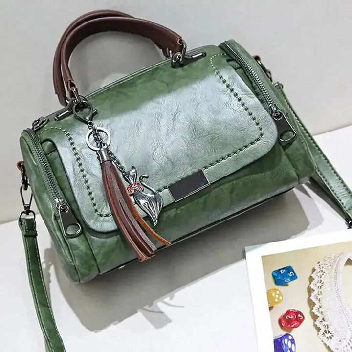 Structured Leather Bag in Rose