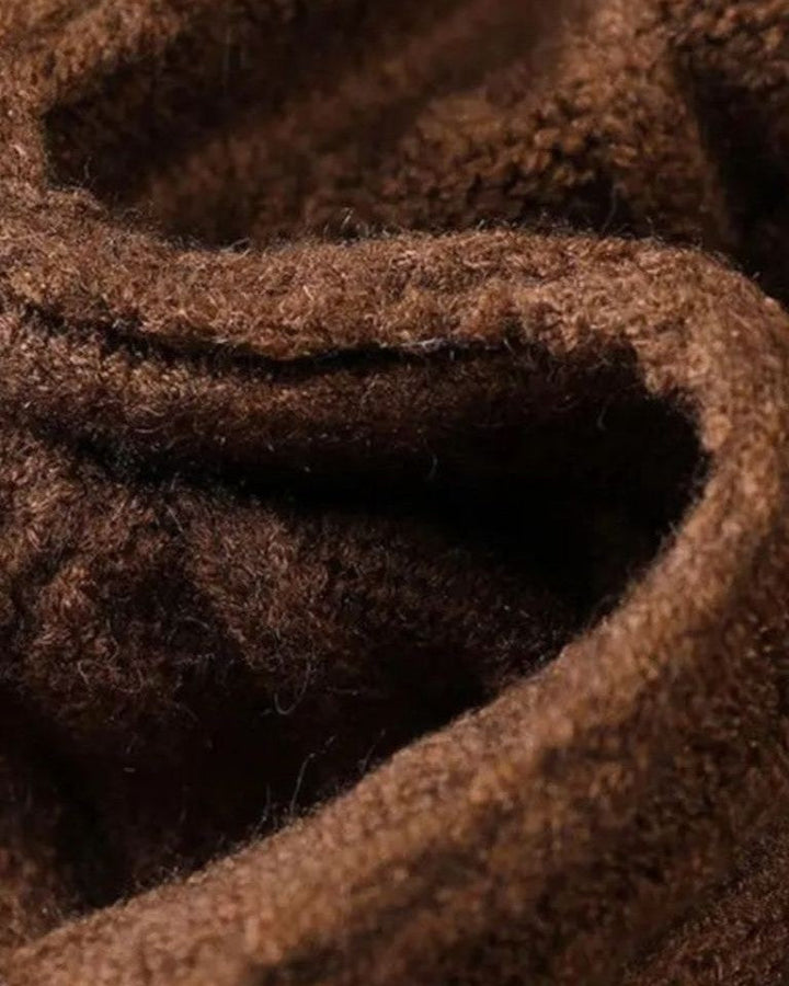 Patrick | Brown Cable-Knit Shawl Cardigan