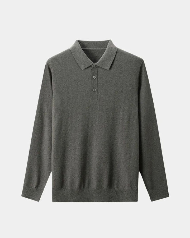 Patrick | Grey Long-Sleeve Polo Shirt