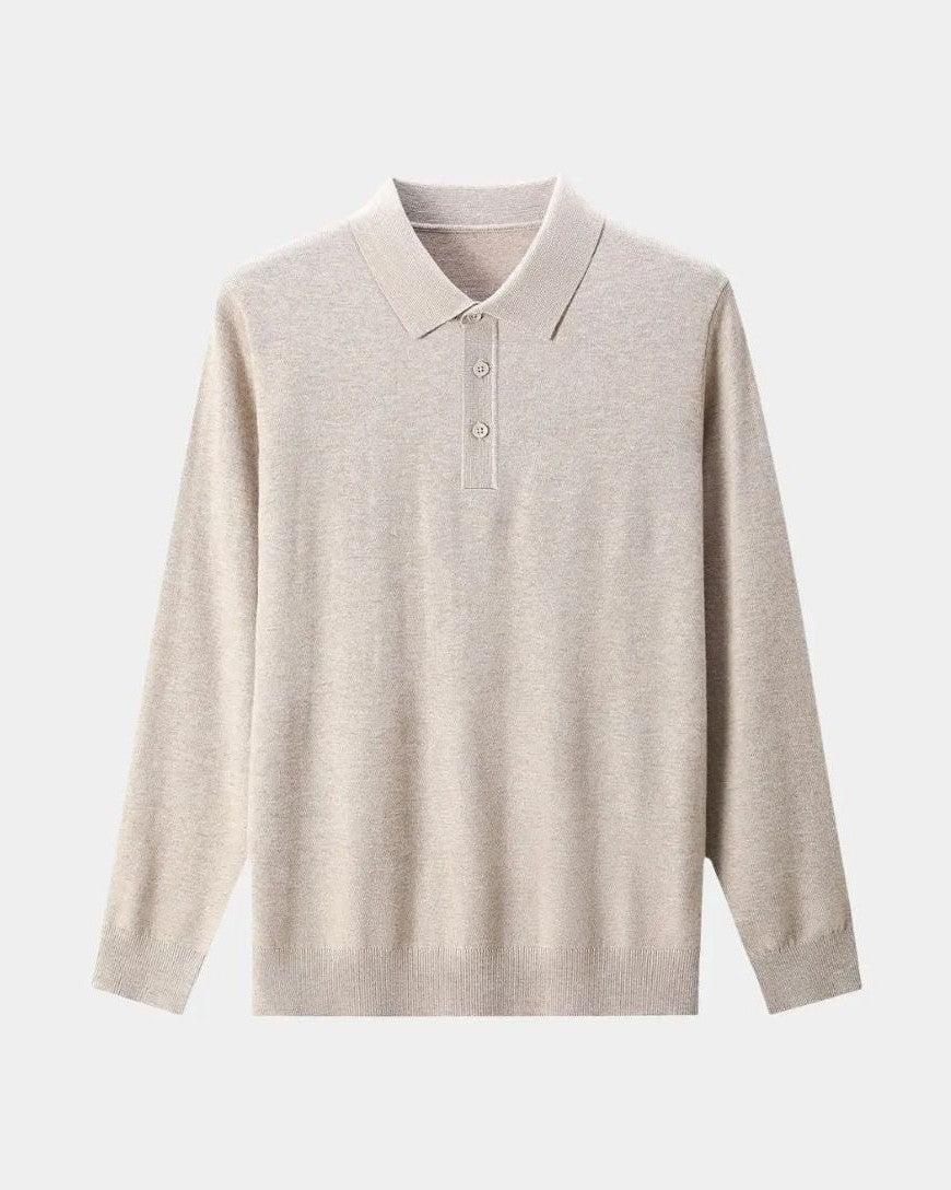 Patrick | Grey Long-Sleeve Polo Shirt