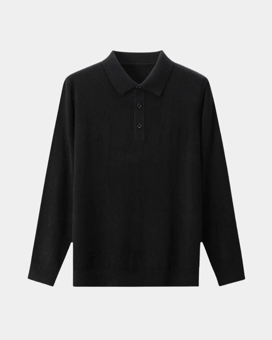 Patrick | Grey Long-Sleeve Polo Shirt
