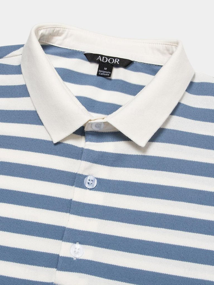 Percival | Blue Striped Polo Shirt