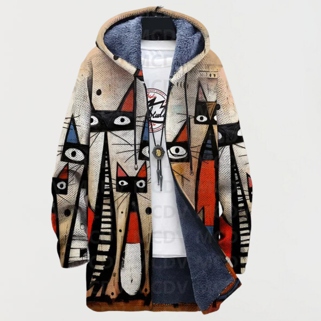Laura – Abstract Cat Print Jacket
