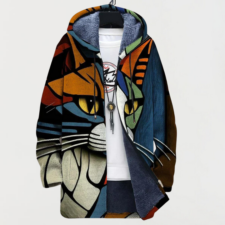 Sophie – Artistic Cat Print Jacket