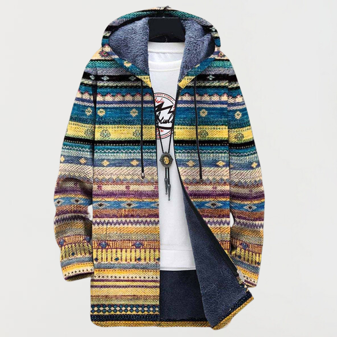 Helena – Tribal Pattern Fringe Coat