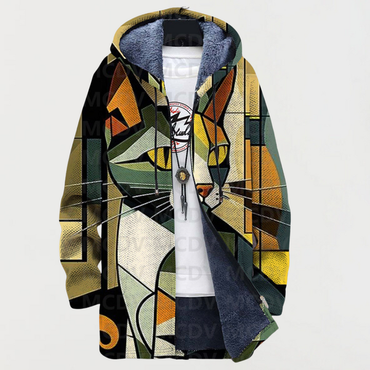 Leonie – Geometric Cat Print Jacket