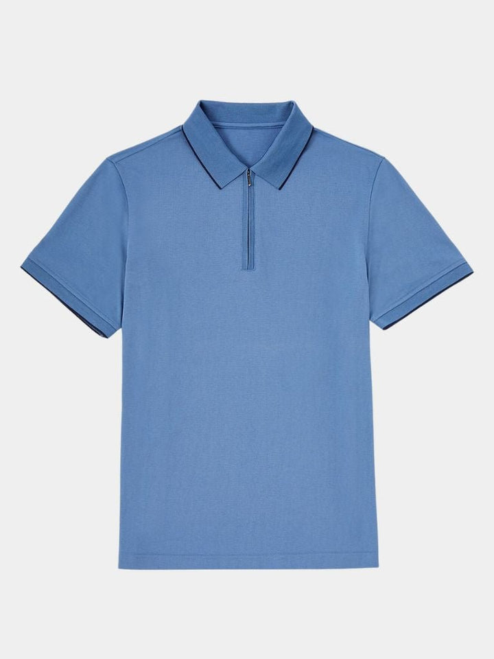 Ross | Blue Quarter-Zip Polo