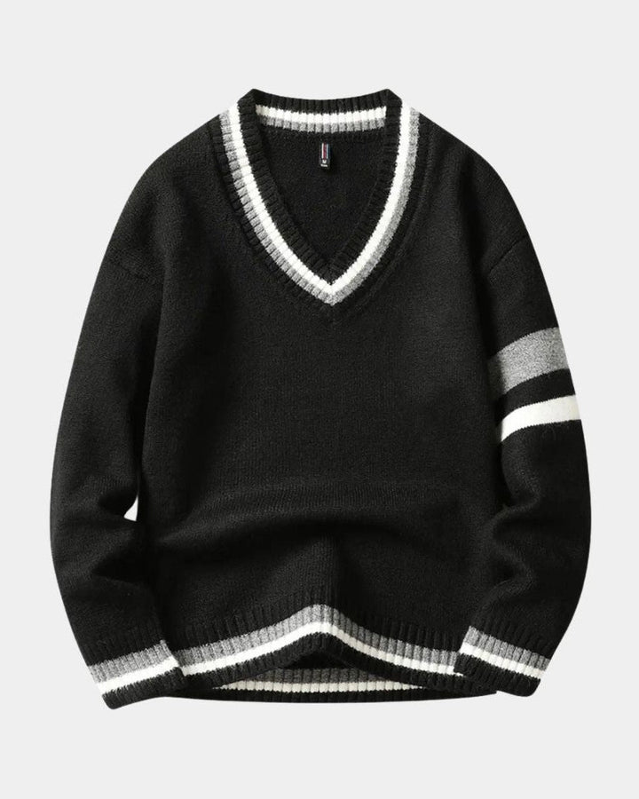 Ross | Black V-Neck Jumper