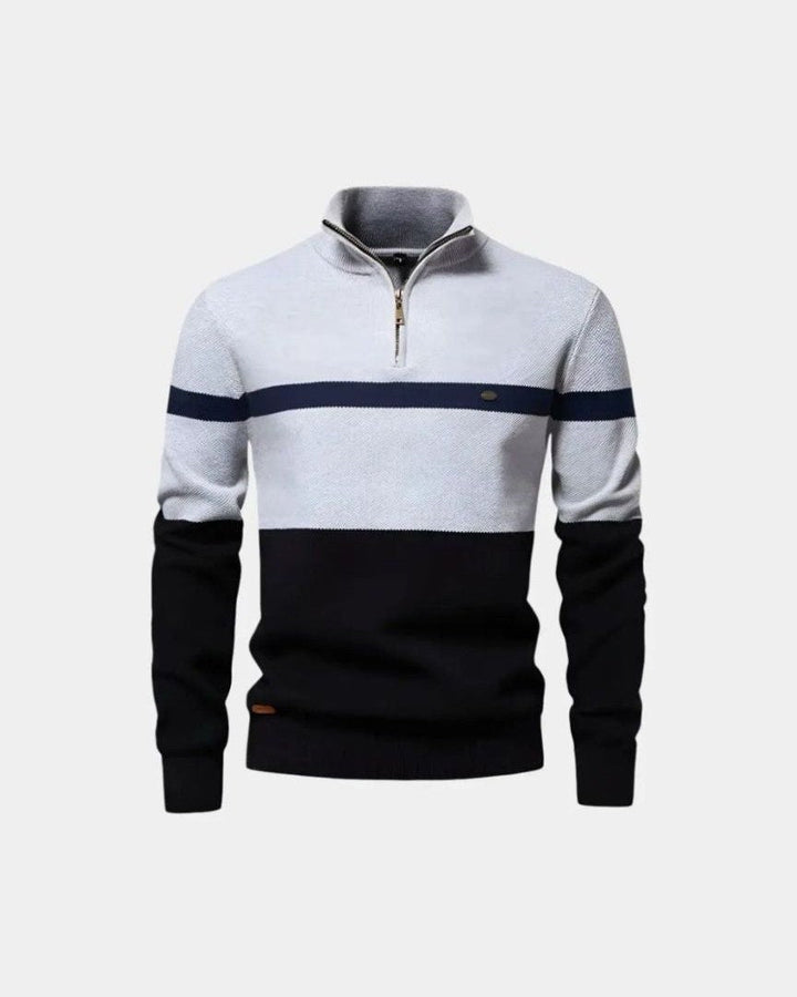 Rhys | Colour-Block Half-Zip Jumper