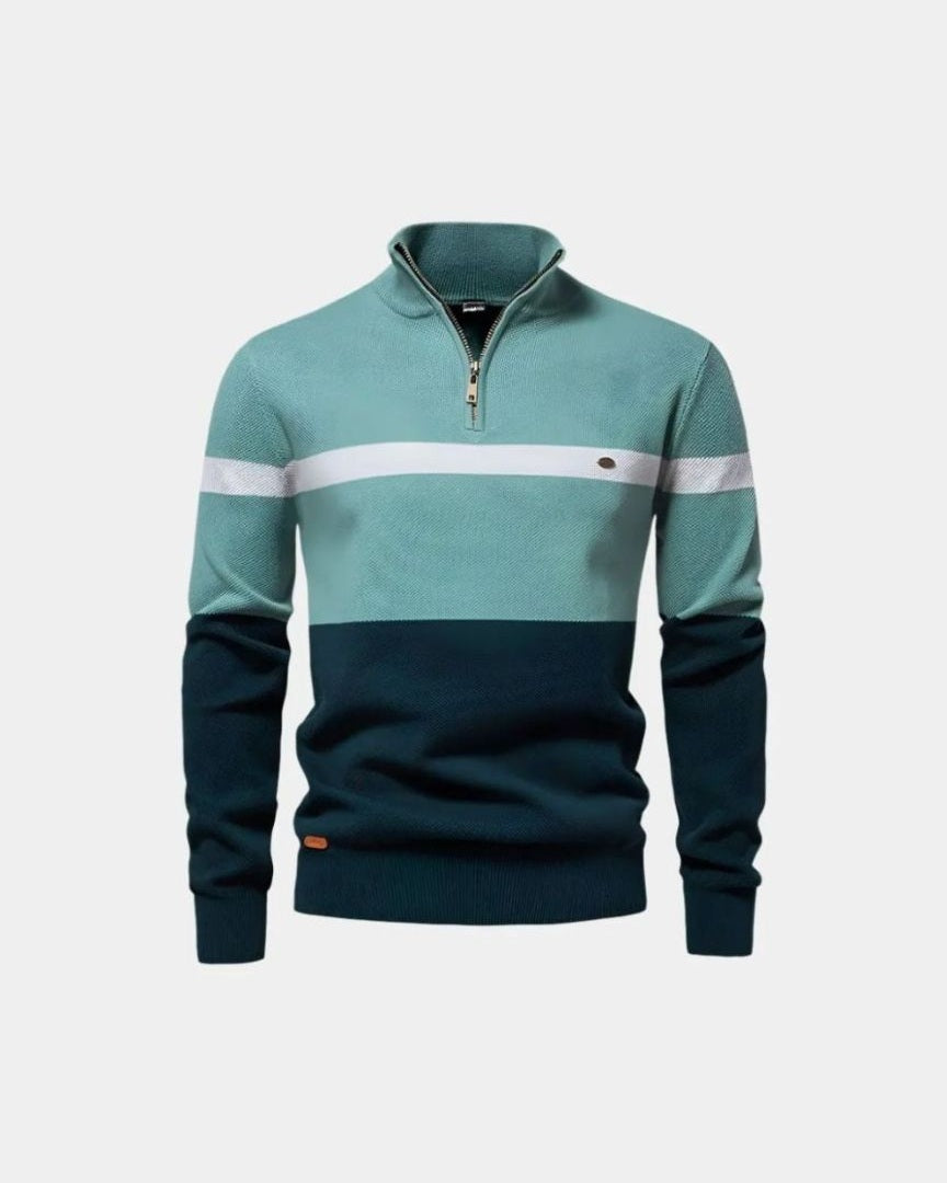 Rhys | Colour-Block Half-Zip Jumper