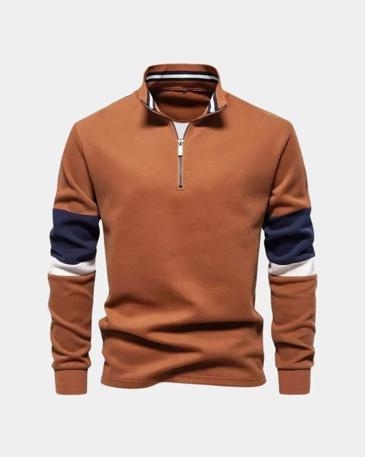 Reuben | Rust Half-Zip Jumper