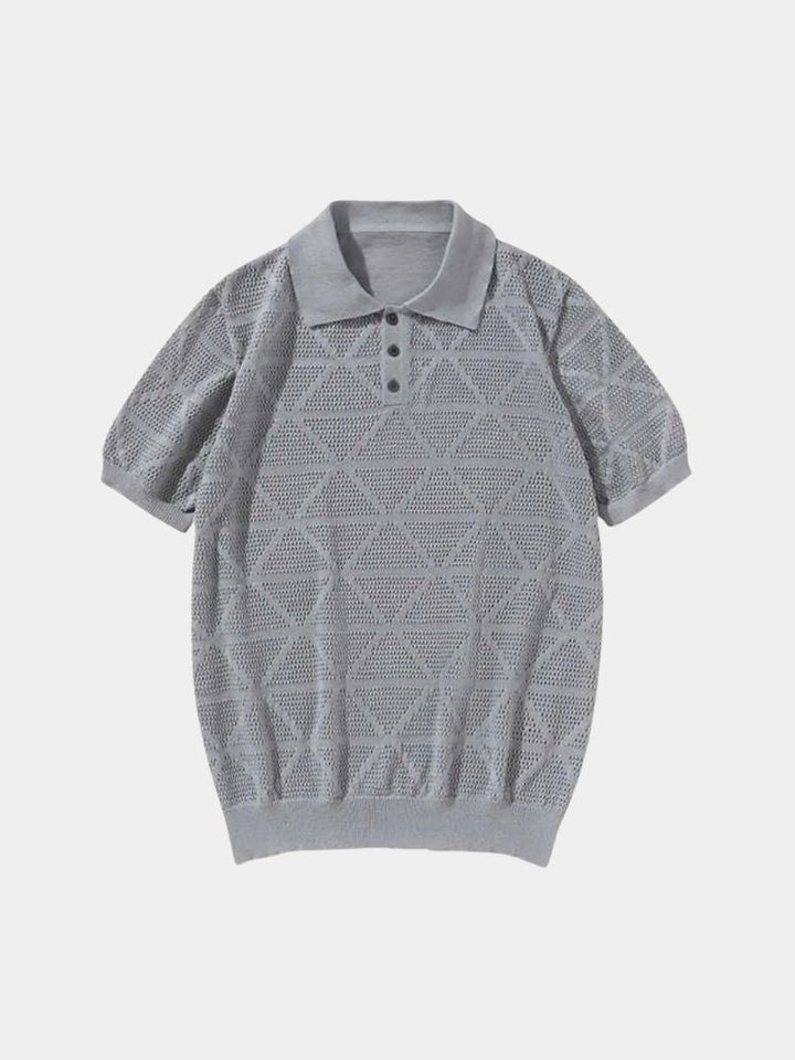 Ronald | Textured Geometric Polo Shirt