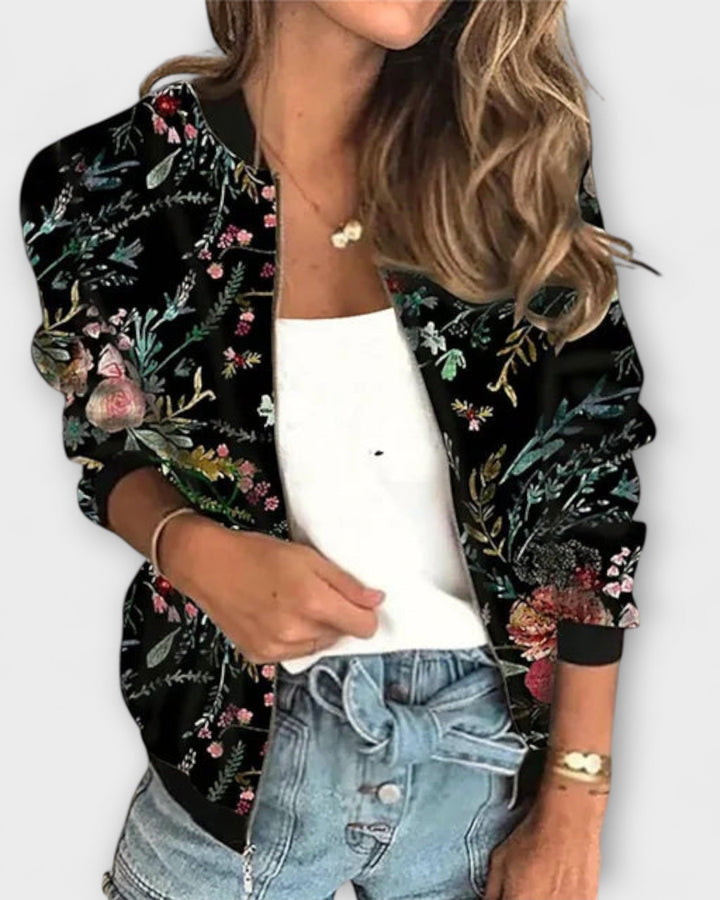 Rhona | Floral Print Zip Jacket