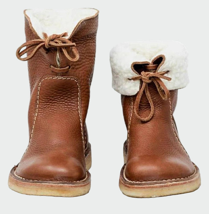 Beth | Waterproof Leather Boots with Wool Lining