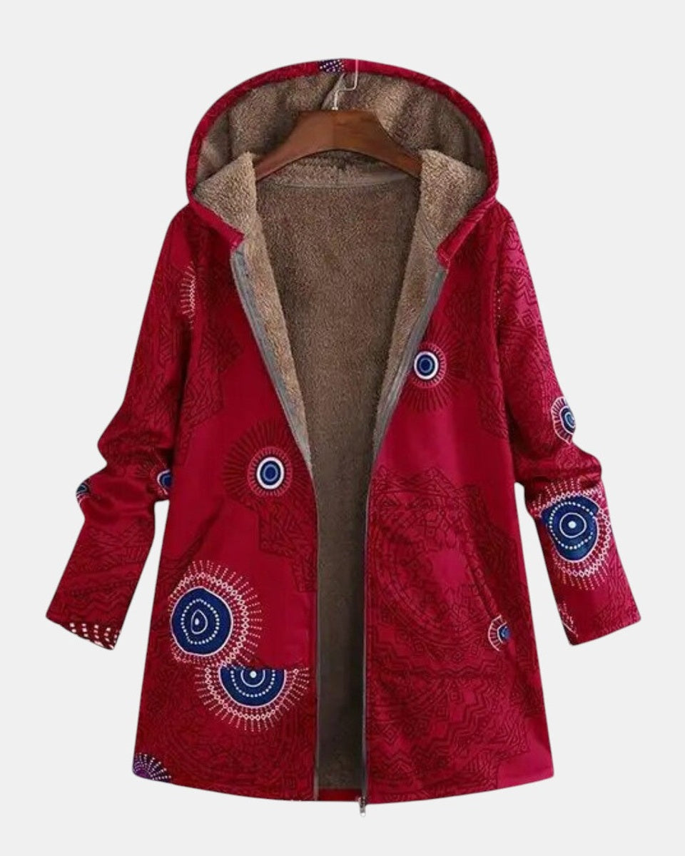 Sage Tribal Pattern Sherpa Jacket