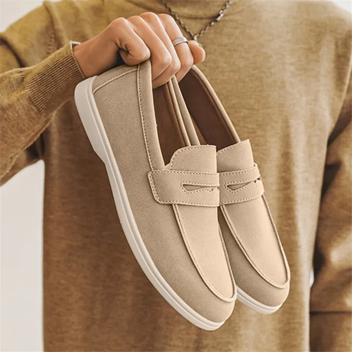 Simon | Sand Suede Loafers