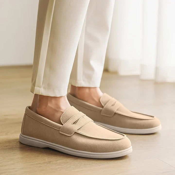 Simon | Sand Suede Loafers