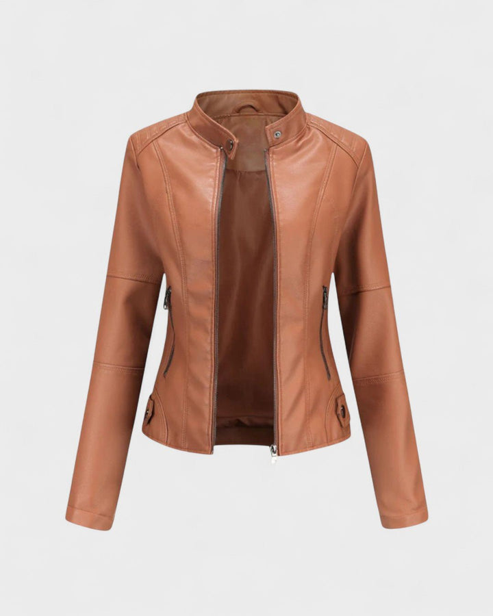 Sophia | Black Faux-Leather Jacket
