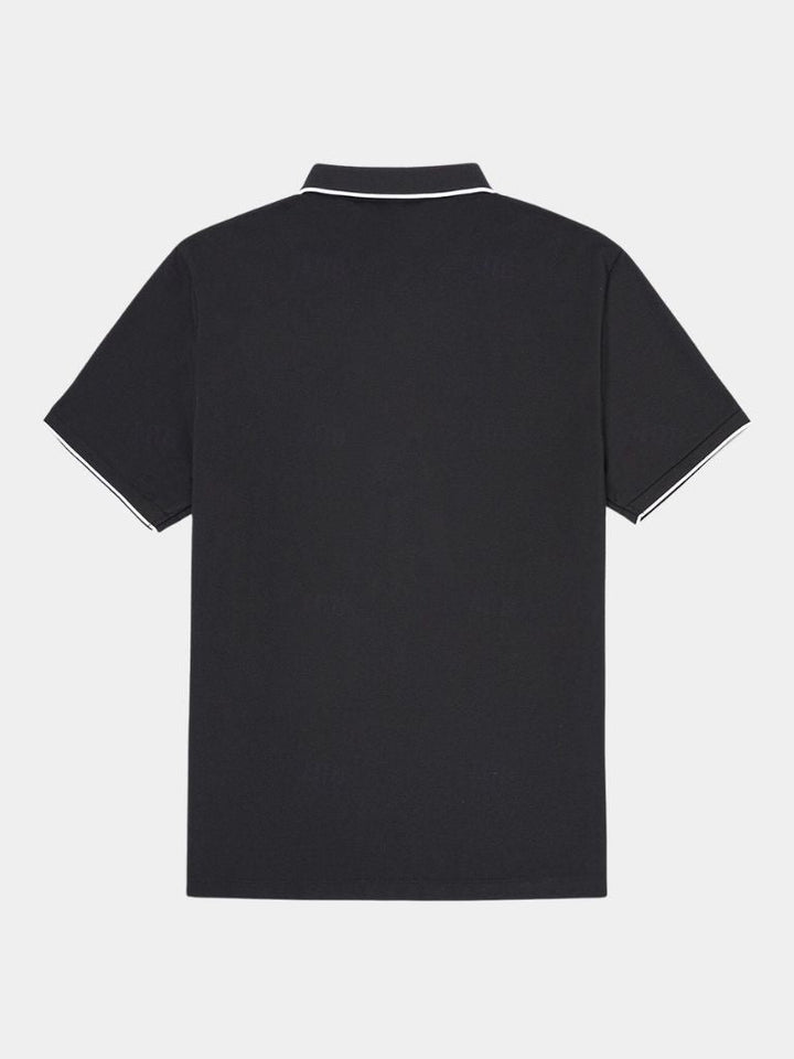 Steven | Black Zip-Collar Polo