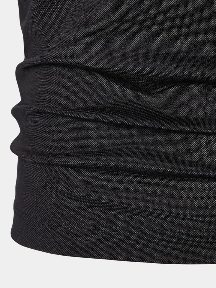 Steven | Black Zip-Collar Polo