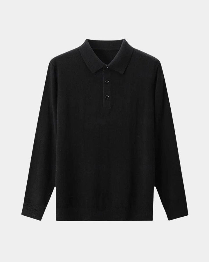 Seth | Grey Long-Sleeve Polo Knit