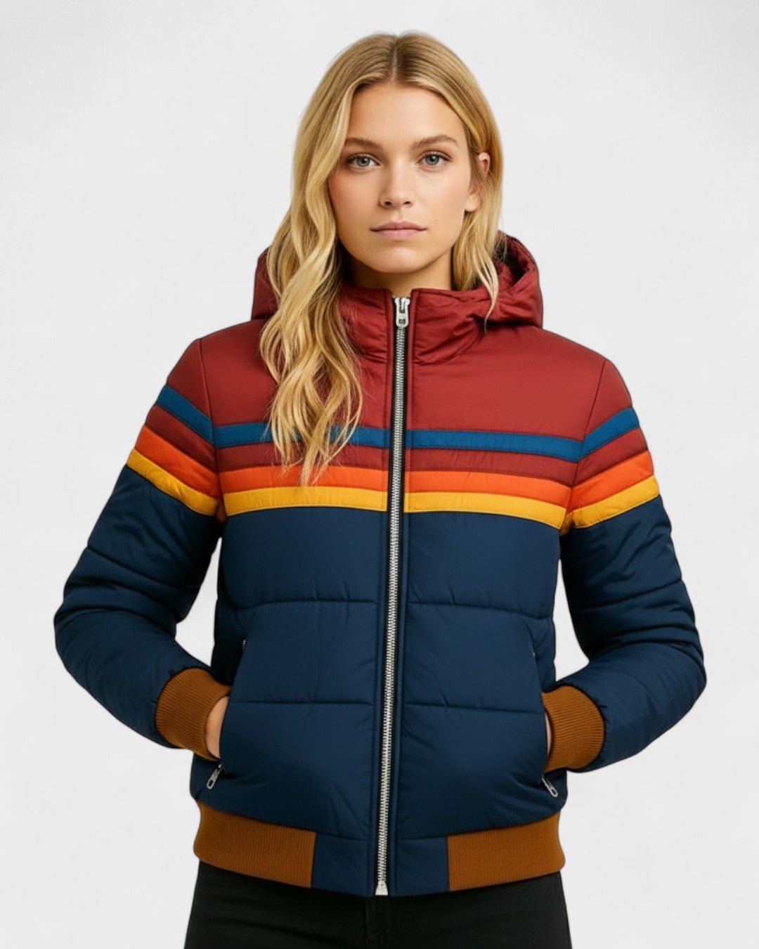 Thea | Striped Puffer Jacket