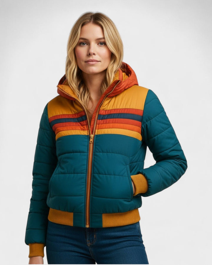Thea | Striped Puffer Jacket
