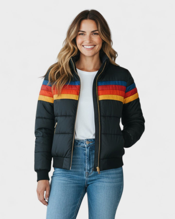 Thea | Striped Puffer Jacket
