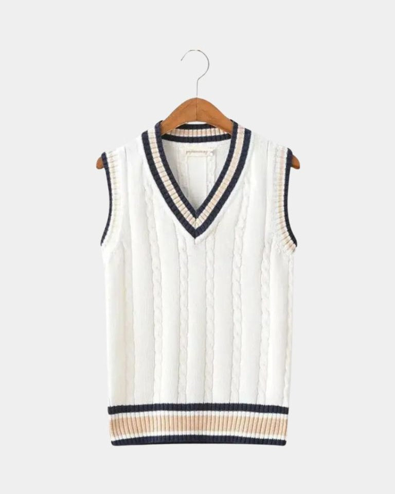 Tobias | Navy Sleeveless V-Neck Knit