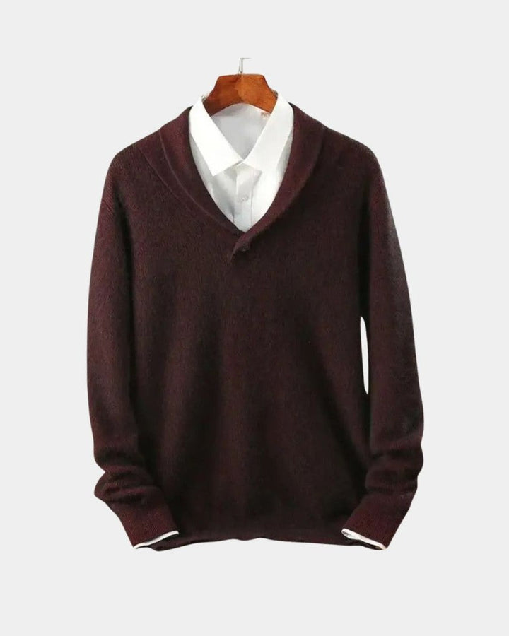 Terry | Grey Shawl-Collar Jumper