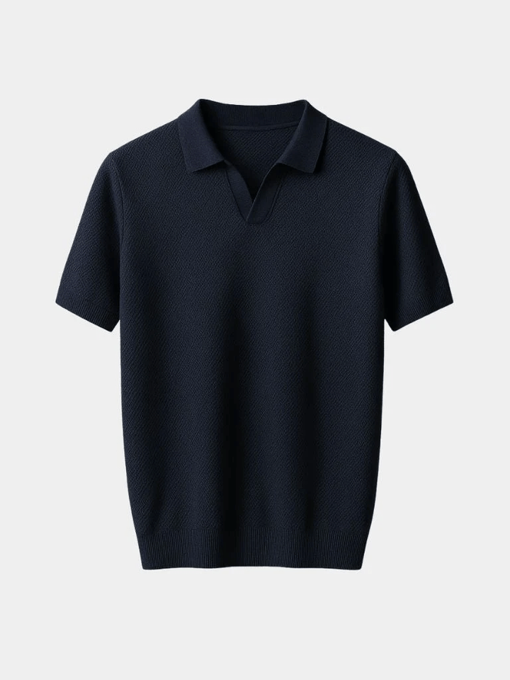 Rory | Navy Open-Collar Polo Shirt