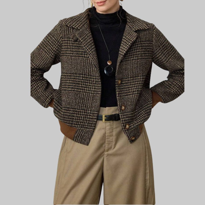 Eline Woven Double-Breasted Coat