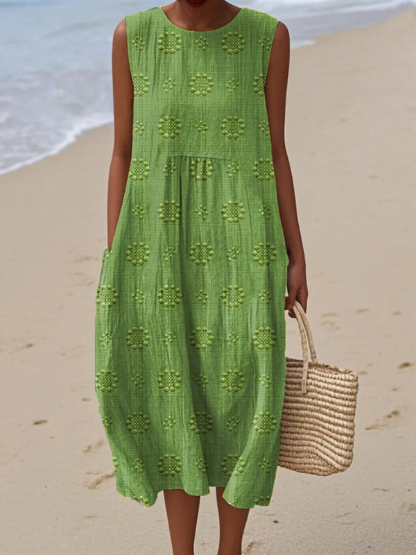 Clementine | Mixed Pattern Midi Dress
