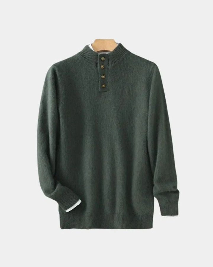 Vaughan | Beige Henley Knit Jumper