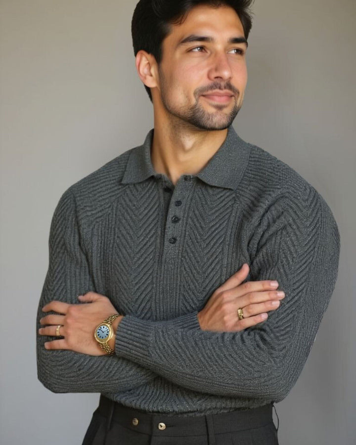 Gregory | Cream V-Neck Knit Jumper